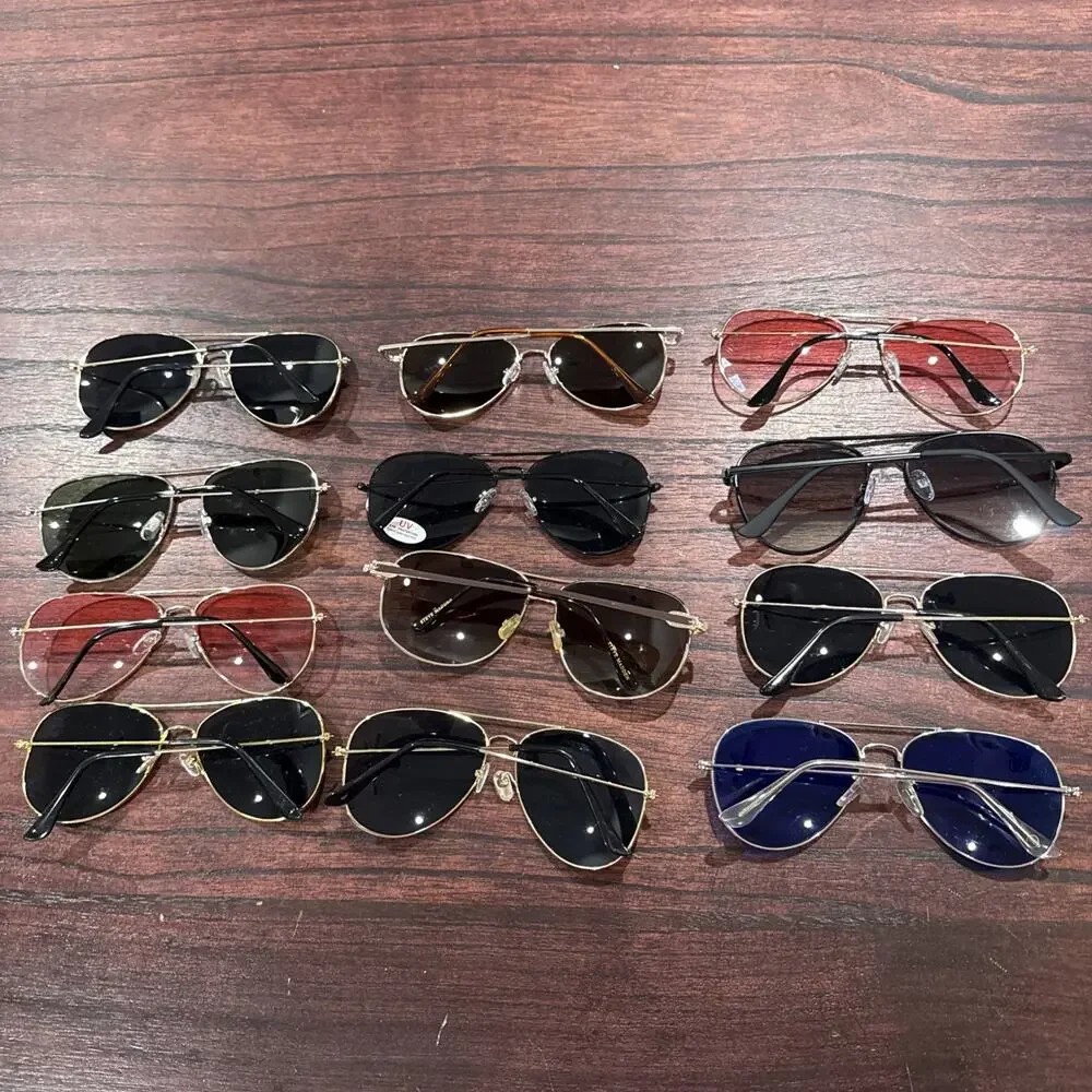 Lot Of 12 Unbranded Aviator Sunglasses Unisex Mens Women’s E29
